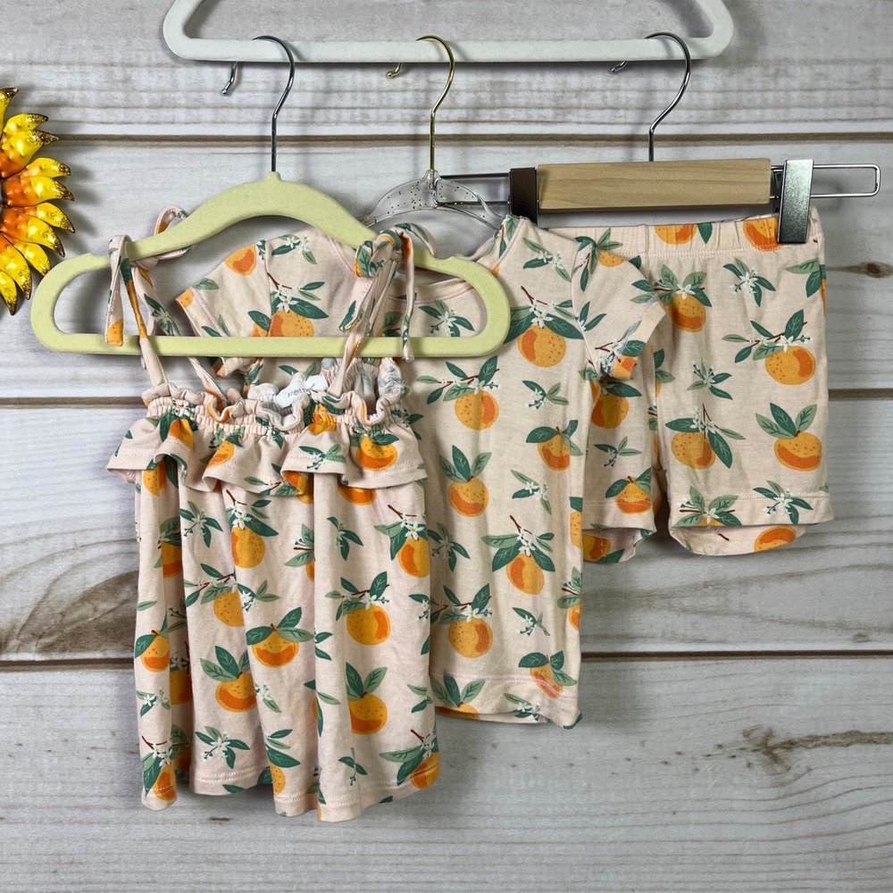 Angel Dear Orange Blossom 3 piece Set‎ shirt tank shorts girls toddler 12-18m